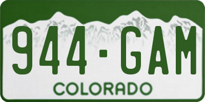 CO license plate 944GAM