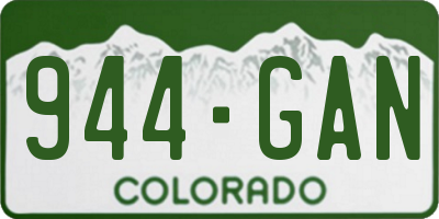 CO license plate 944GAN