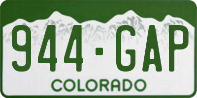 CO license plate 944GAP