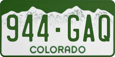 CO license plate 944GAQ
