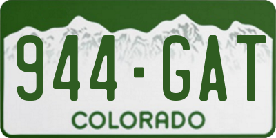 CO license plate 944GAT
