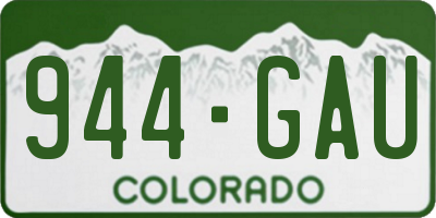 CO license plate 944GAU