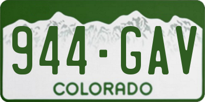 CO license plate 944GAV