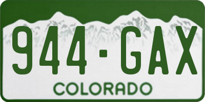 CO license plate 944GAX