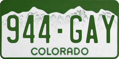 CO license plate 944GAY