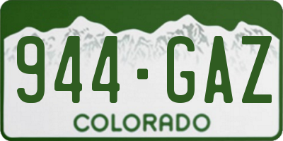 CO license plate 944GAZ