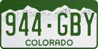CO license plate 944GBY