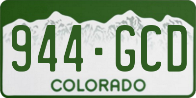 CO license plate 944GCD
