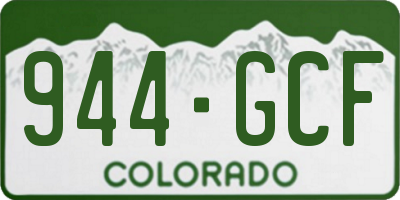 CO license plate 944GCF