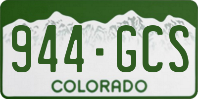 CO license plate 944GCS