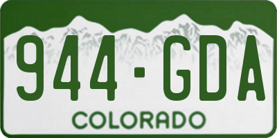 CO license plate 944GDA