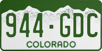 CO license plate 944GDC