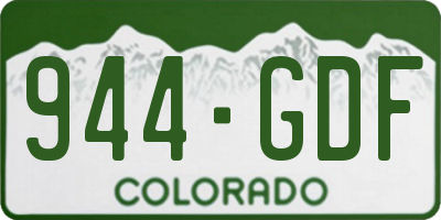 CO license plate 944GDF