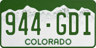 CO license plate 944GDI