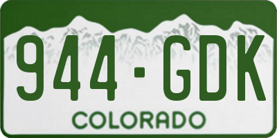 CO license plate 944GDK
