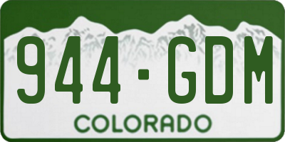 CO license plate 944GDM