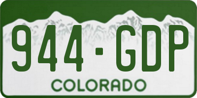 CO license plate 944GDP
