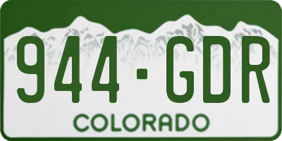 CO license plate 944GDR