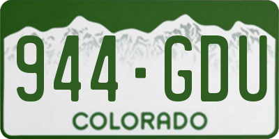 CO license plate 944GDU