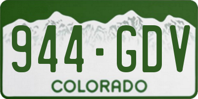 CO license plate 944GDV