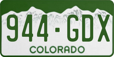 CO license plate 944GDX