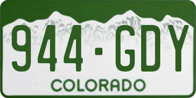 CO license plate 944GDY