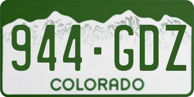CO license plate 944GDZ