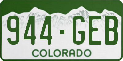 CO license plate 944GEB