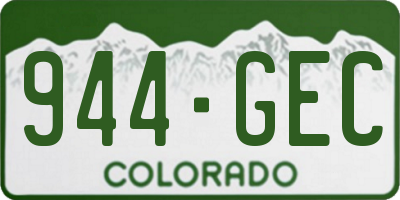 CO license plate 944GEC
