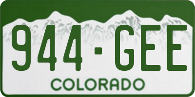 CO license plate 944GEE