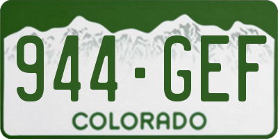 CO license plate 944GEF