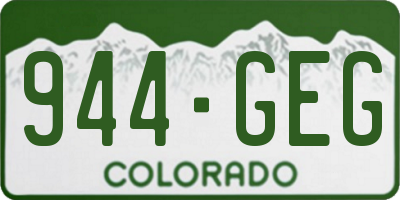 CO license plate 944GEG
