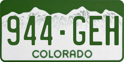 CO license plate 944GEH