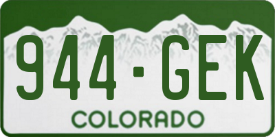 CO license plate 944GEK