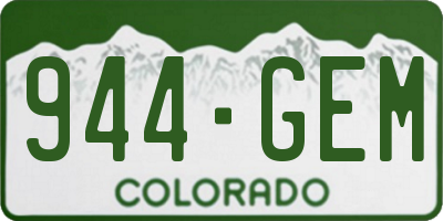CO license plate 944GEM