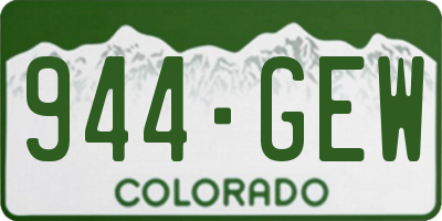 CO license plate 944GEW