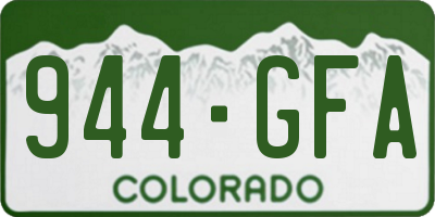 CO license plate 944GFA