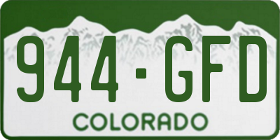 CO license plate 944GFD