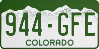 CO license plate 944GFE