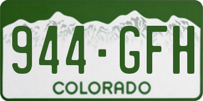 CO license plate 944GFH