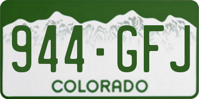 CO license plate 944GFJ
