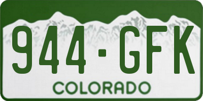CO license plate 944GFK