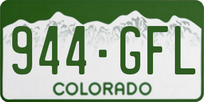 CO license plate 944GFL
