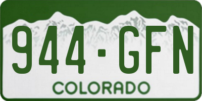 CO license plate 944GFN