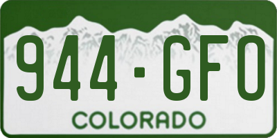 CO license plate 944GFO