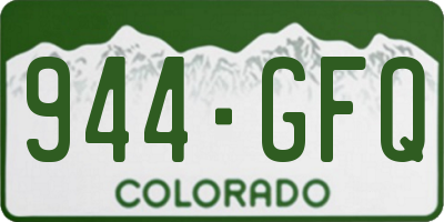 CO license plate 944GFQ