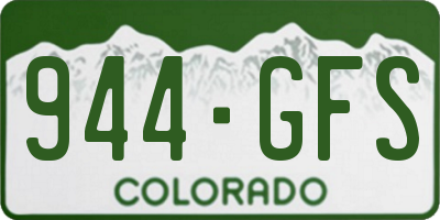 CO license plate 944GFS