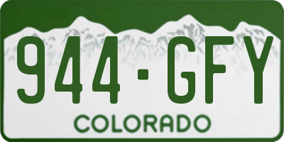 CO license plate 944GFY