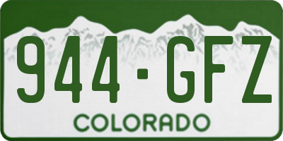 CO license plate 944GFZ