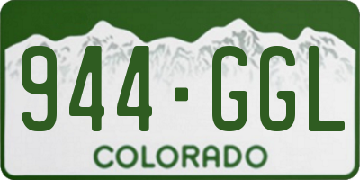 CO license plate 944GGL